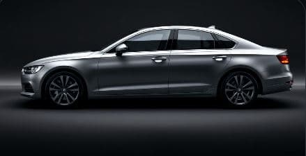 Silver saloon car (stock photo)